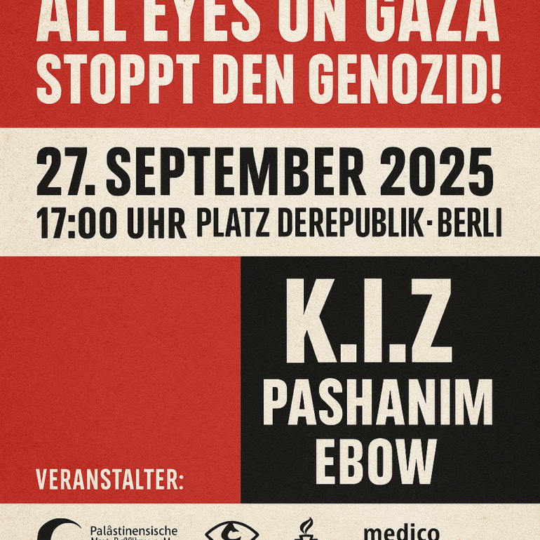ll Eyes on Gaza – Stoppt den Genozid (KI-Bild)